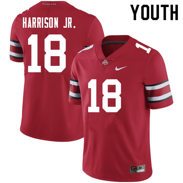 Ohio State Buckeyes Marvin Harrison Jr. Youth #18 Red Authentic Stitched College Football Jersey